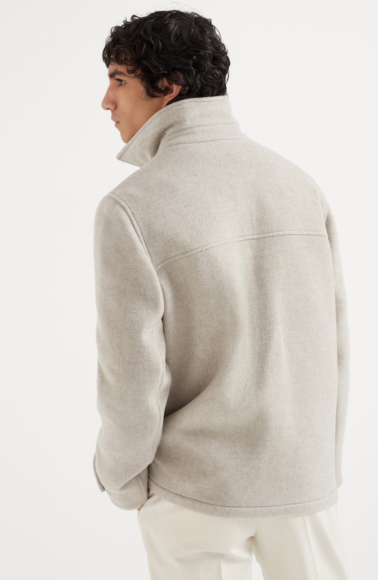 Brunello Cucinelli Virgin wool and cashmere double cloth field jacket with corduroy insert, Alternate, color, 