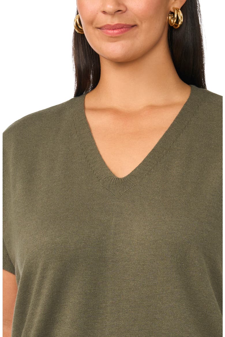 V-Neck Sweater, Alternate, color, MOSS MELODY