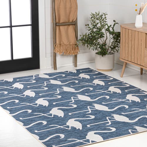 Jonathan Y Liana Casual Coastal Flamingos Two-tone Indoor/outdoor Area Rug