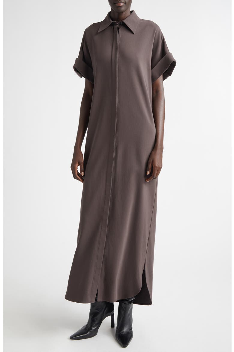 The Emory Stretch Cotton Blend Shirtdress, Main, color, TRUFFLE