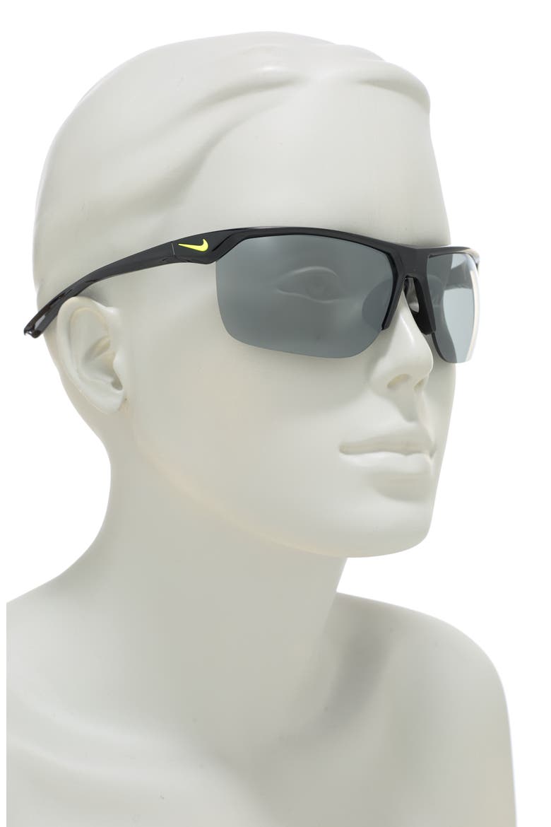 67MM Nike Trainer Square Sunglasses, Alternate, color, BLACK/ VOLT/ GREY