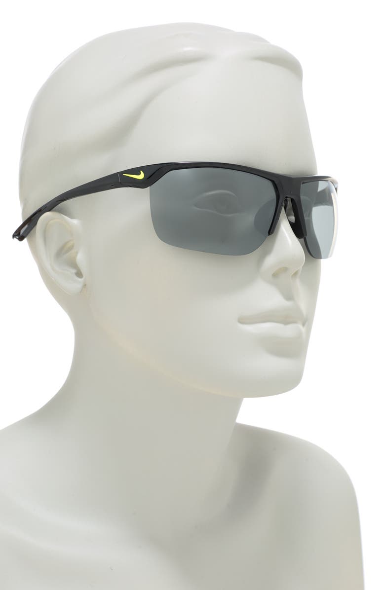 Nike 67MM Nike Trainer Square Sunglasses, Alternate, color, Black/ Volt/ Grey