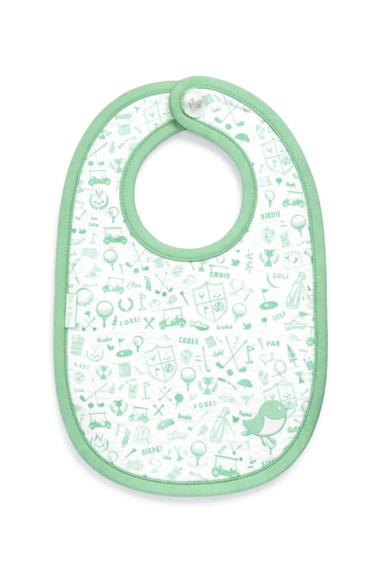 Golf Print Bib, Alternate, color, Green/White