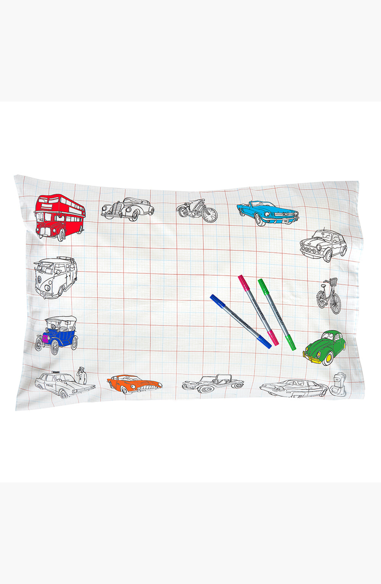 Eat Sleep Doodle Color Your Own Pillowcase Farmyard, Alternate, color, White