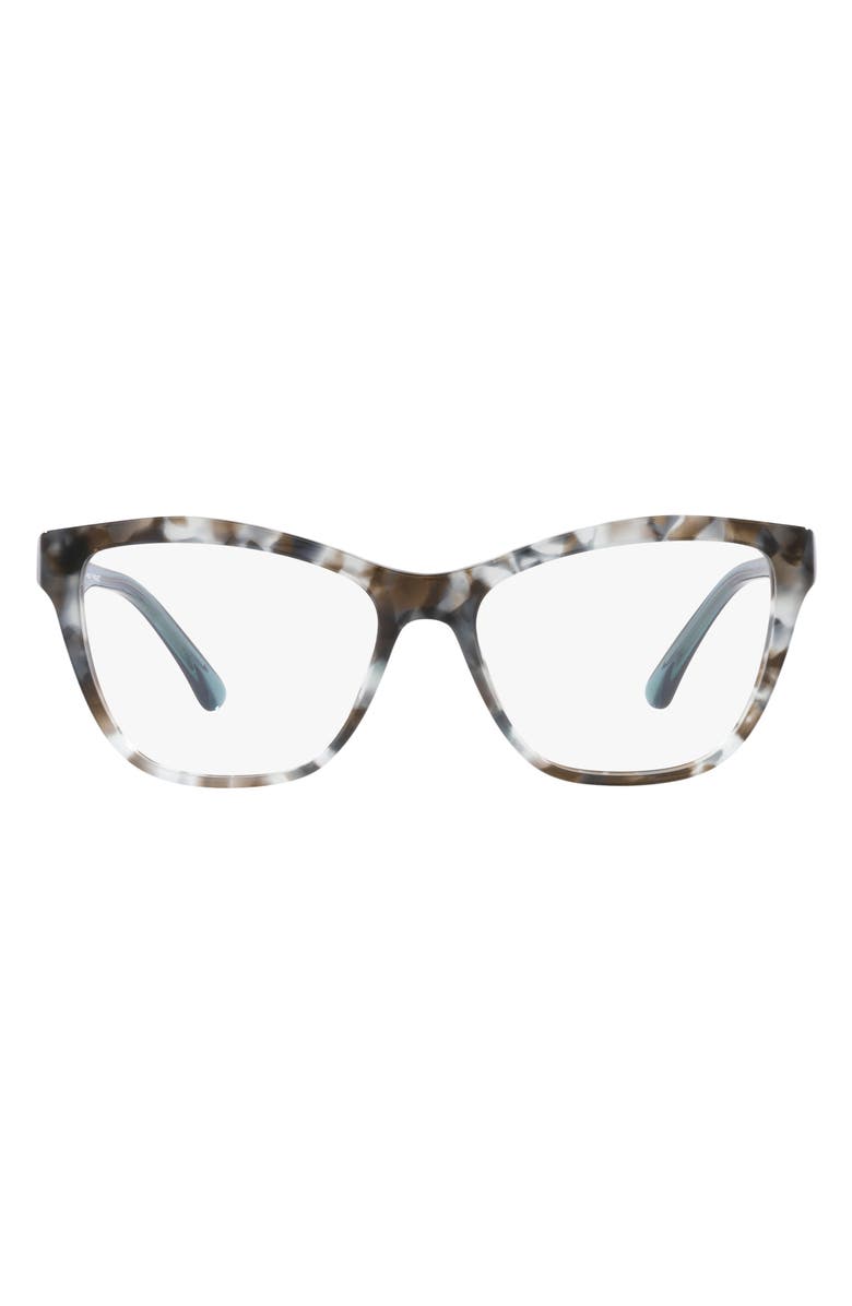 Emporio Armani 52mm Cat Eye Optical Glasses, Main, color, Shiny Blue Havana / Demo Lens