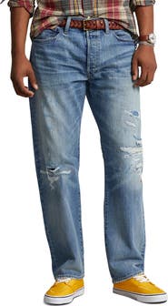 Polo Ralph Lauren Rigid Denim Classic Fit Distressed Jeans