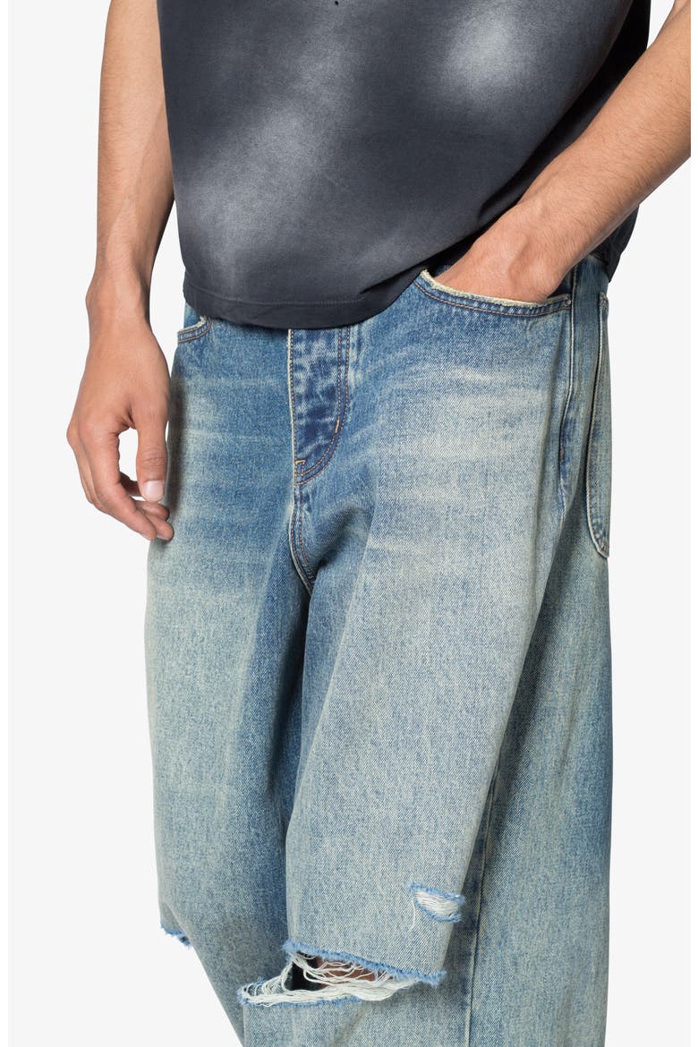Baggy Rave Ripped Wide Leg Jeans, Alternate, color, BLUE