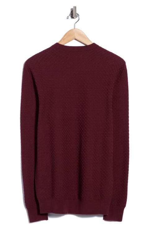 Geometric Textured Crewneck Sweater