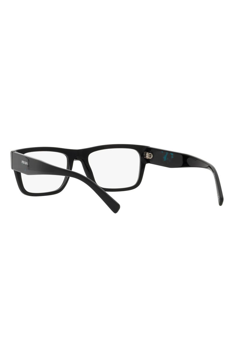 Prada 54mm Rectangular Optical Glasses, Alternate, color, Black