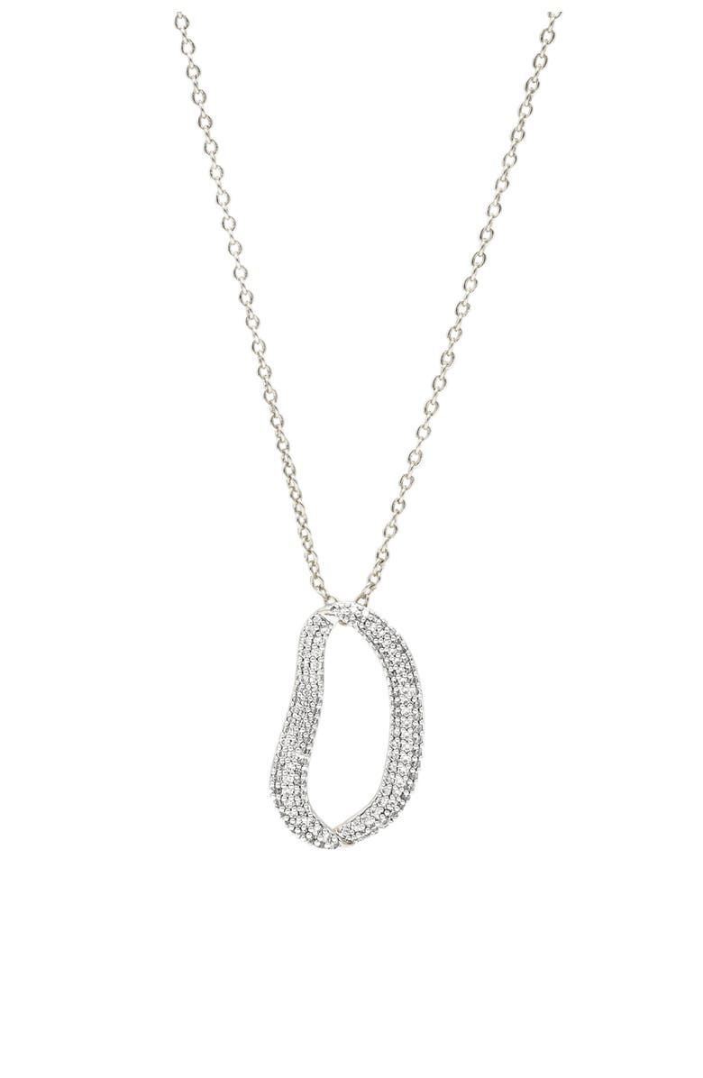 Classicharms Infinity Pavé Irregular Hoop Pendant Necklace, Main, color, Silver