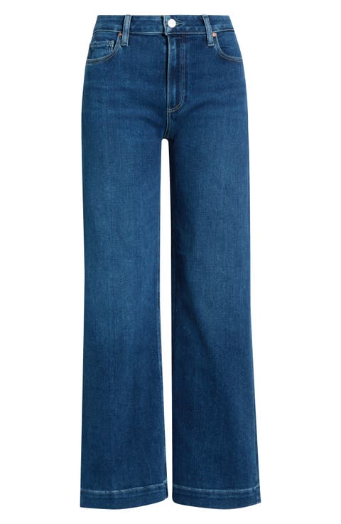 PAIGE Leenah High Waist Wide Leg Jeans (Vntn Breeze) (Petite)