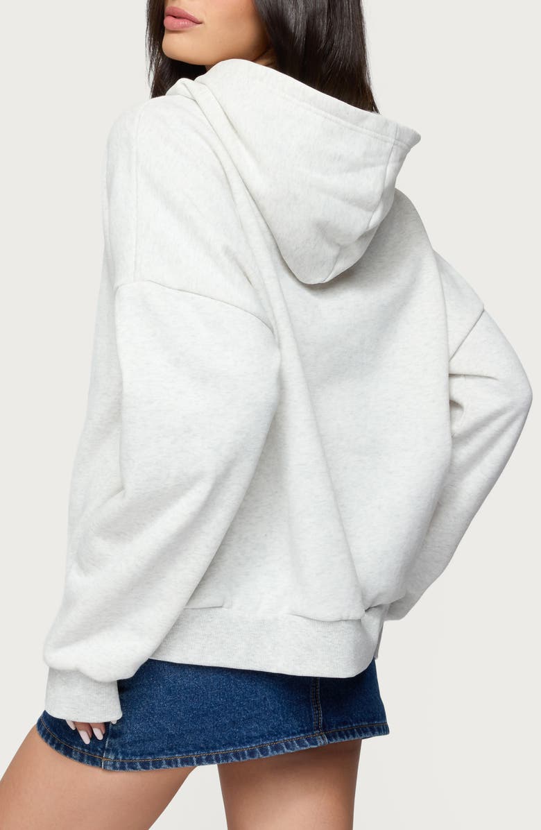 EDIKTED Weekend Reset Cotton Blend Hoodie, Alternate, color, Gray-Melange