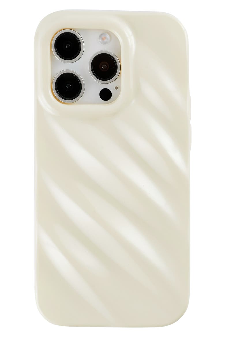 Silk Look Wavy iPhone 14 Pro Max Case, Main, color, CREAM
