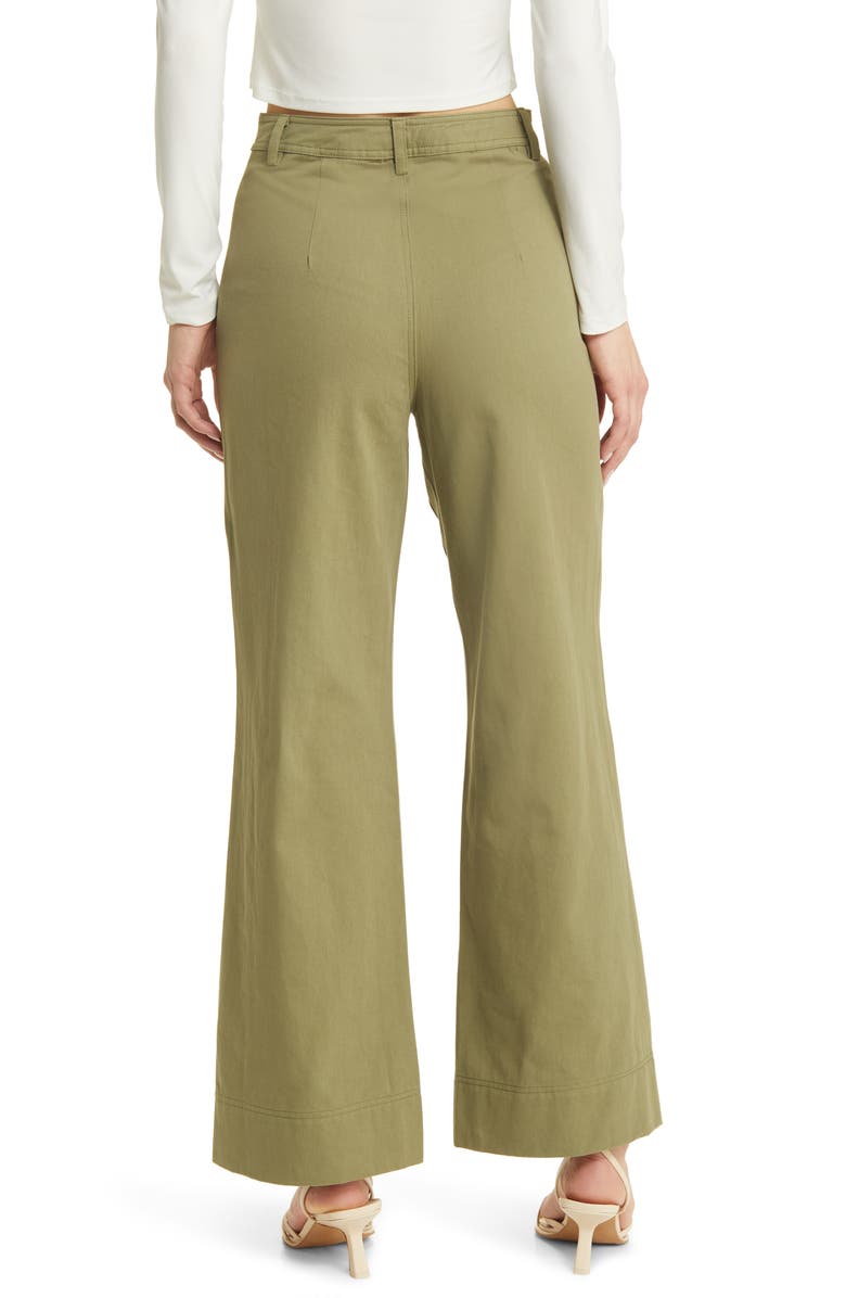 Petal & Pup Lawrence Wide Leg Pants, Alternate, color, Olive Green