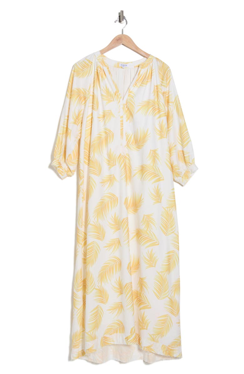 AREA STARS Lyn Raw Hem Kaftan Maxi Dress, Alternate, color, Yellow