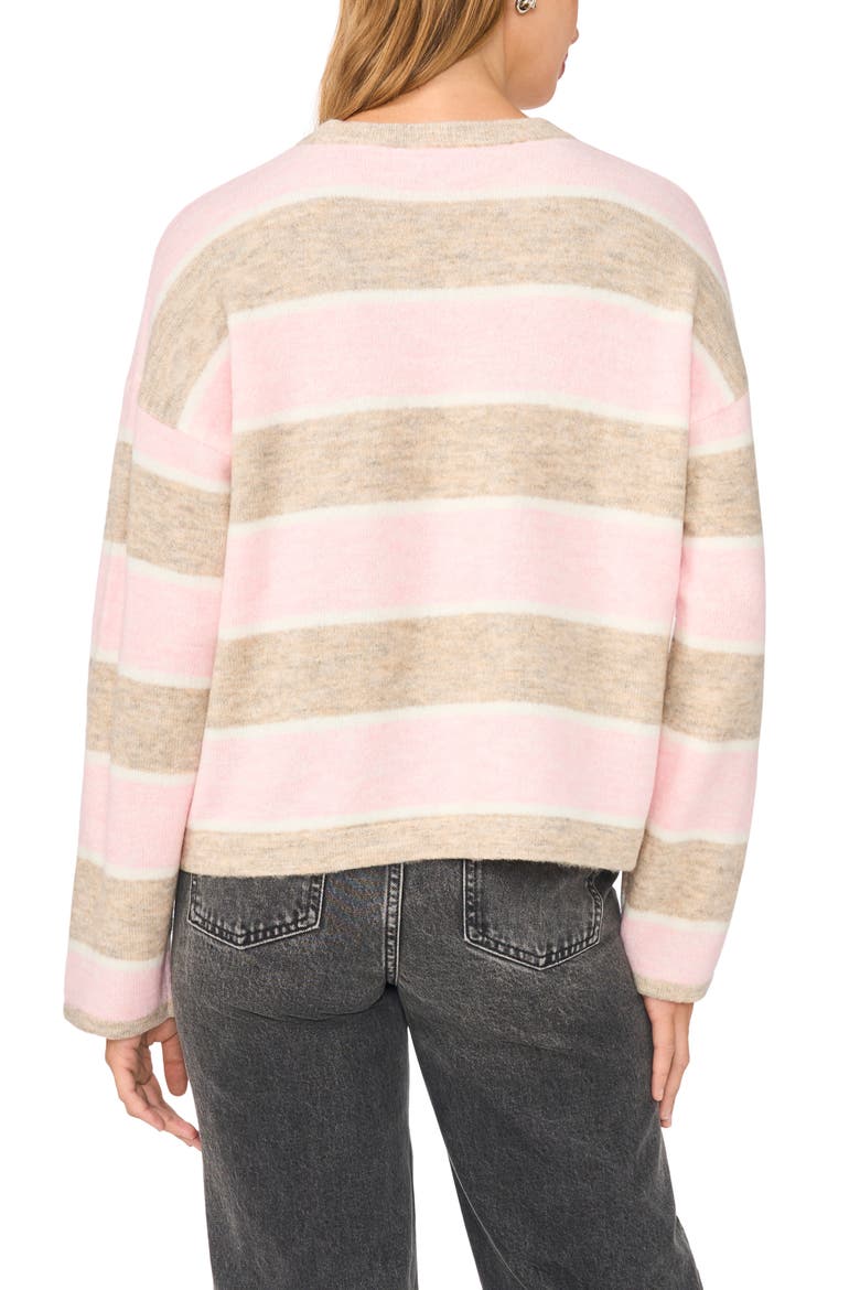 Striped Crewneck Sweater, Alternate, color, MALTED