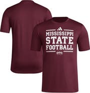 adidas Men's adidas Maroon Mississippi State Bulldogs Locker Football Pre-Game AEROREADY T-Shirt