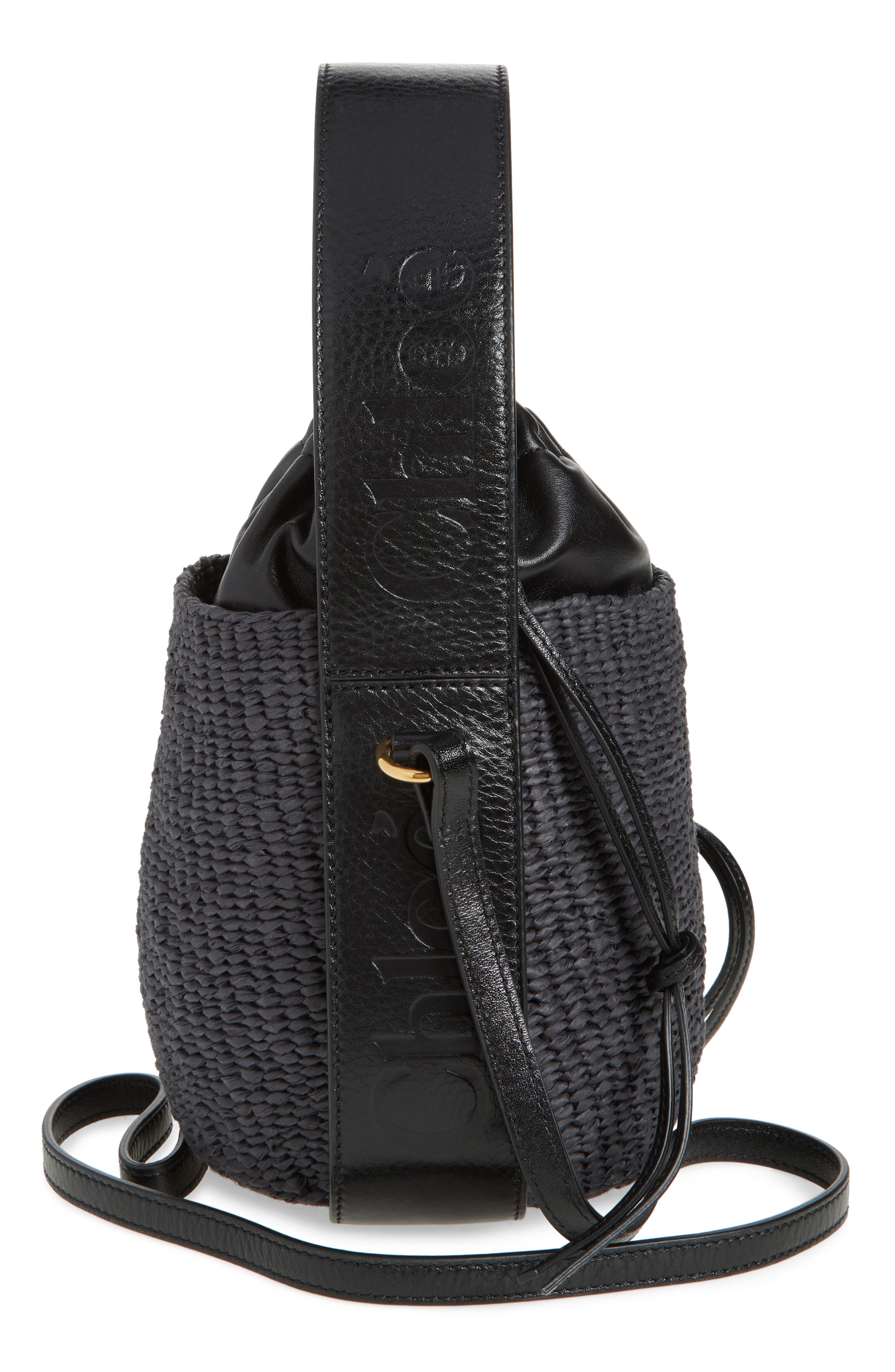 Chloé Woody Basket Bucket Bag, Alternate, color, 001 Black