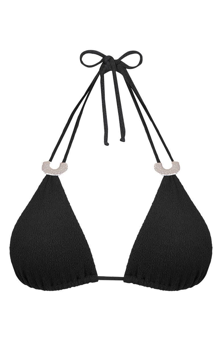 ViX Paula Hermanny Firenze Sami Triangle String Bikini Top, Alternate, color, Black