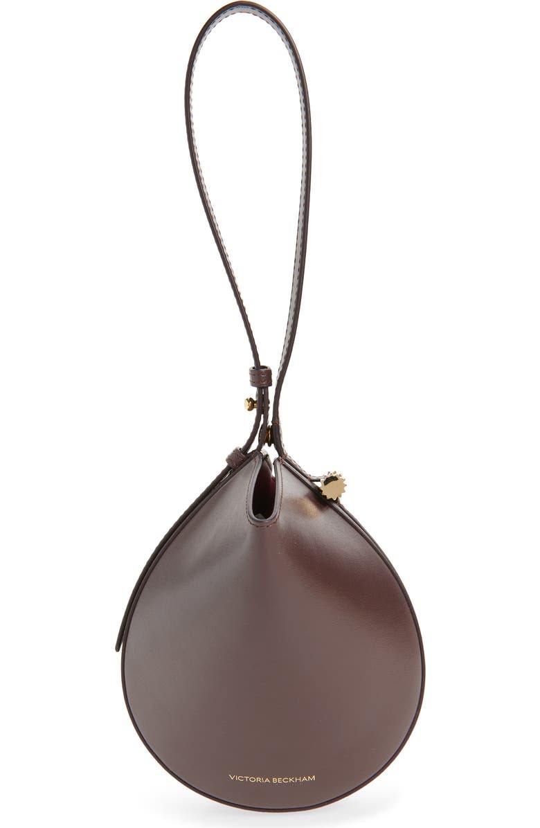 Victoria Beckham Mini Dia Leather Pouch Clutch, Alternate, color, Dark Burgundy