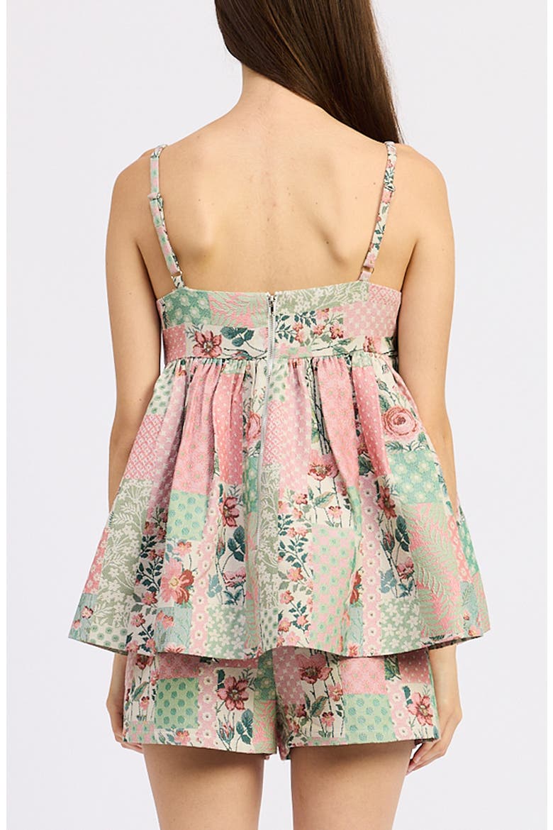 Gigi Babydoll Top, Alternate, color, PINK IVORY SAGE