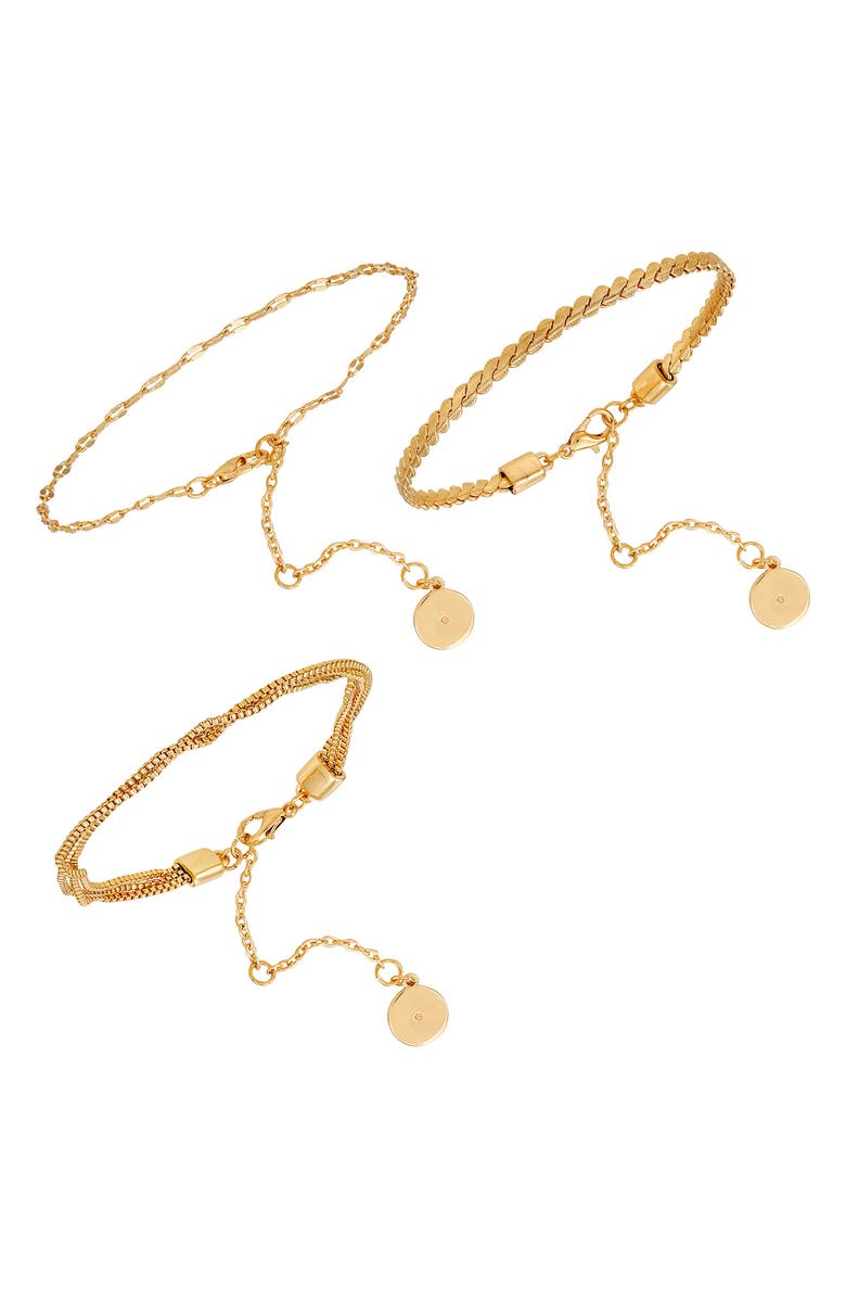 Vince Camuto Set of 3 Bracelets, Main, color, Goldtone