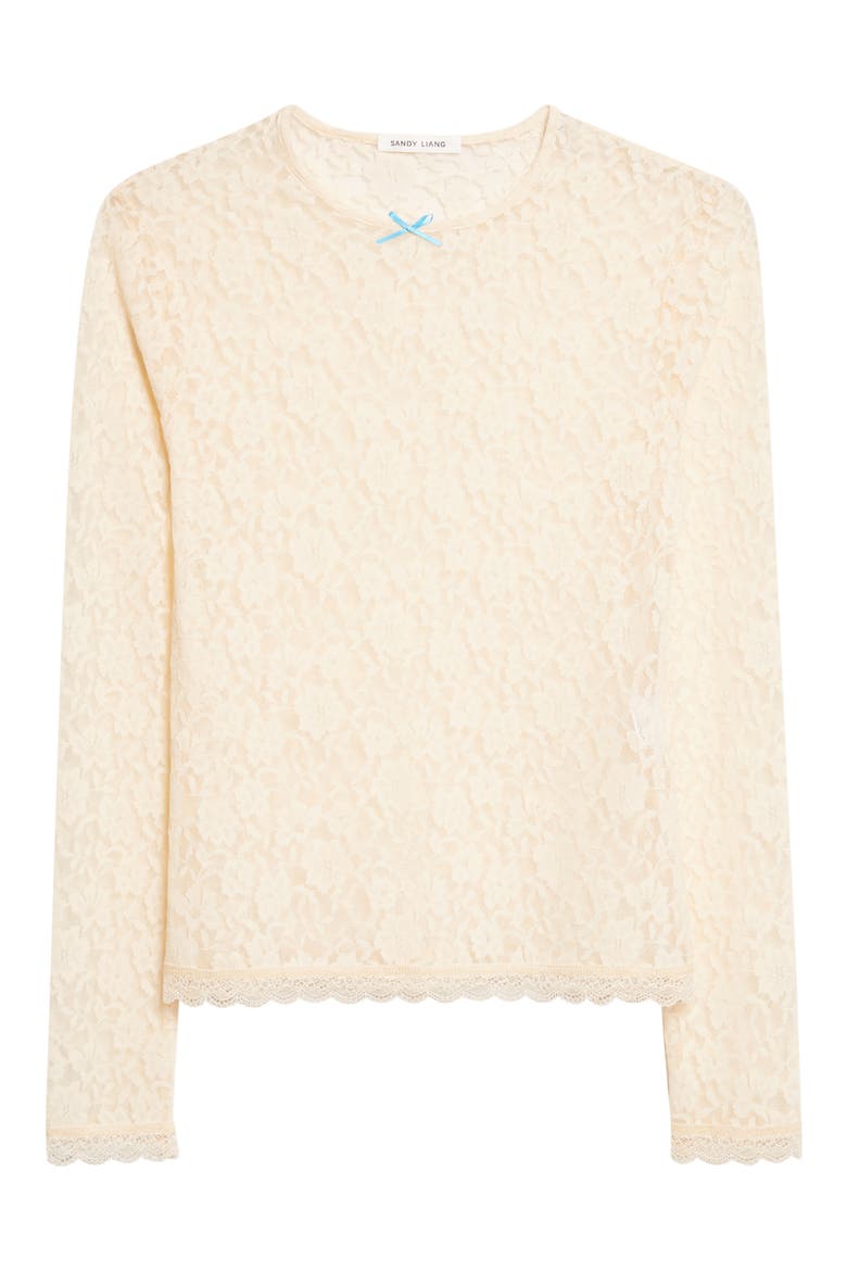 Scoby Long Sleeve Lace Top, Alternate, color, IVORY