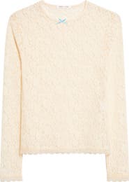 Sandy Liang Scoby Long Sleeve Lace Top