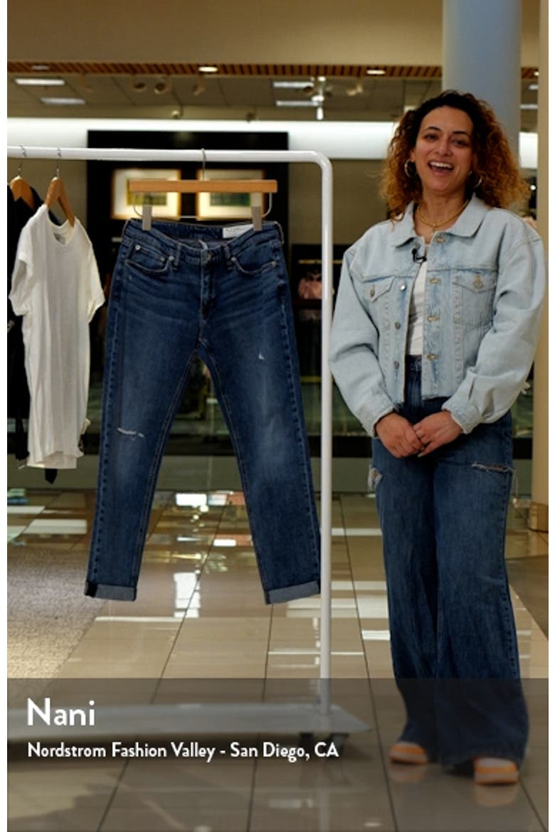 Dre Distressed Low Rise Slim Boyfriend Jeans video