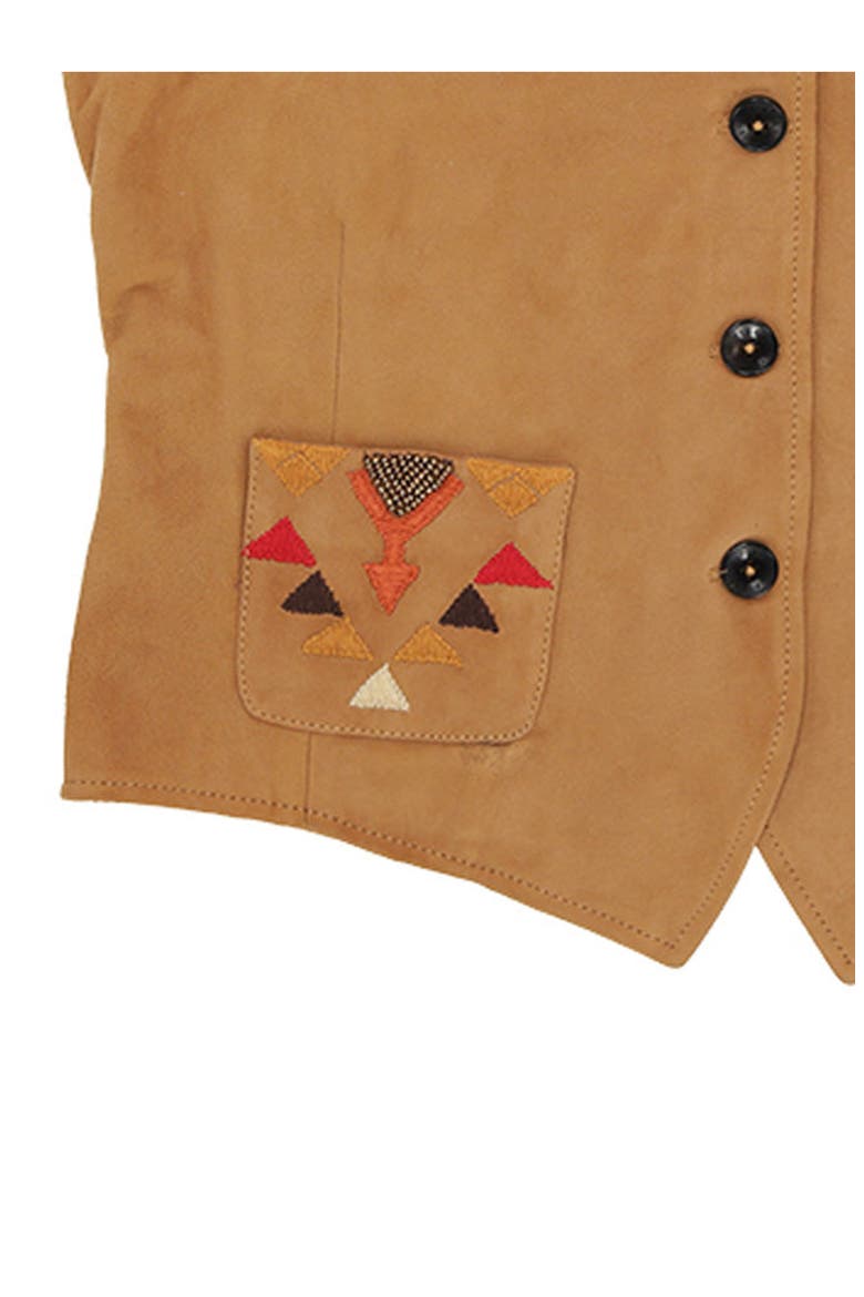 Chamois Leather Vest, Alternate, color, Camel