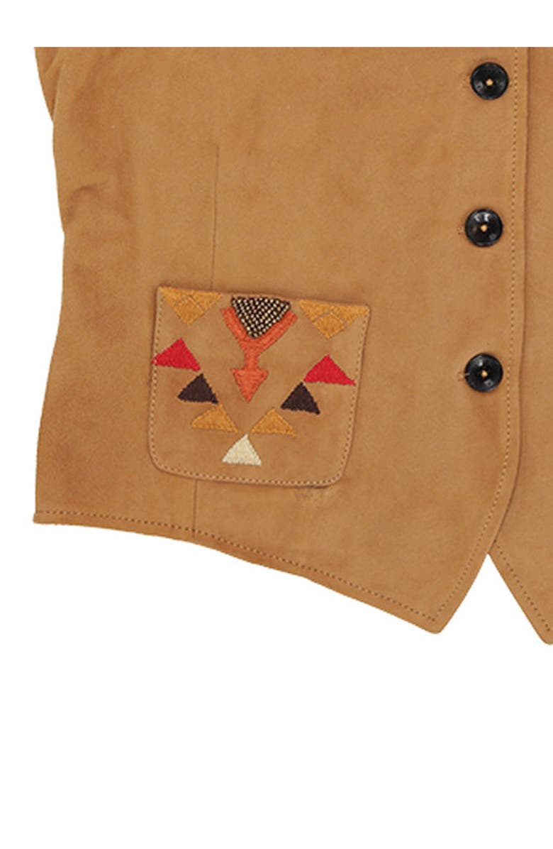 Fortela Chamois Leather Vest, Alternate, color, Camel