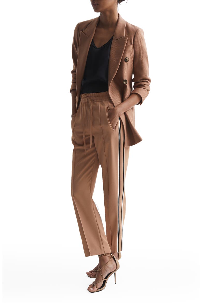 Tre Side Stripe Tapered Pants, Alternate, color, CAMEL