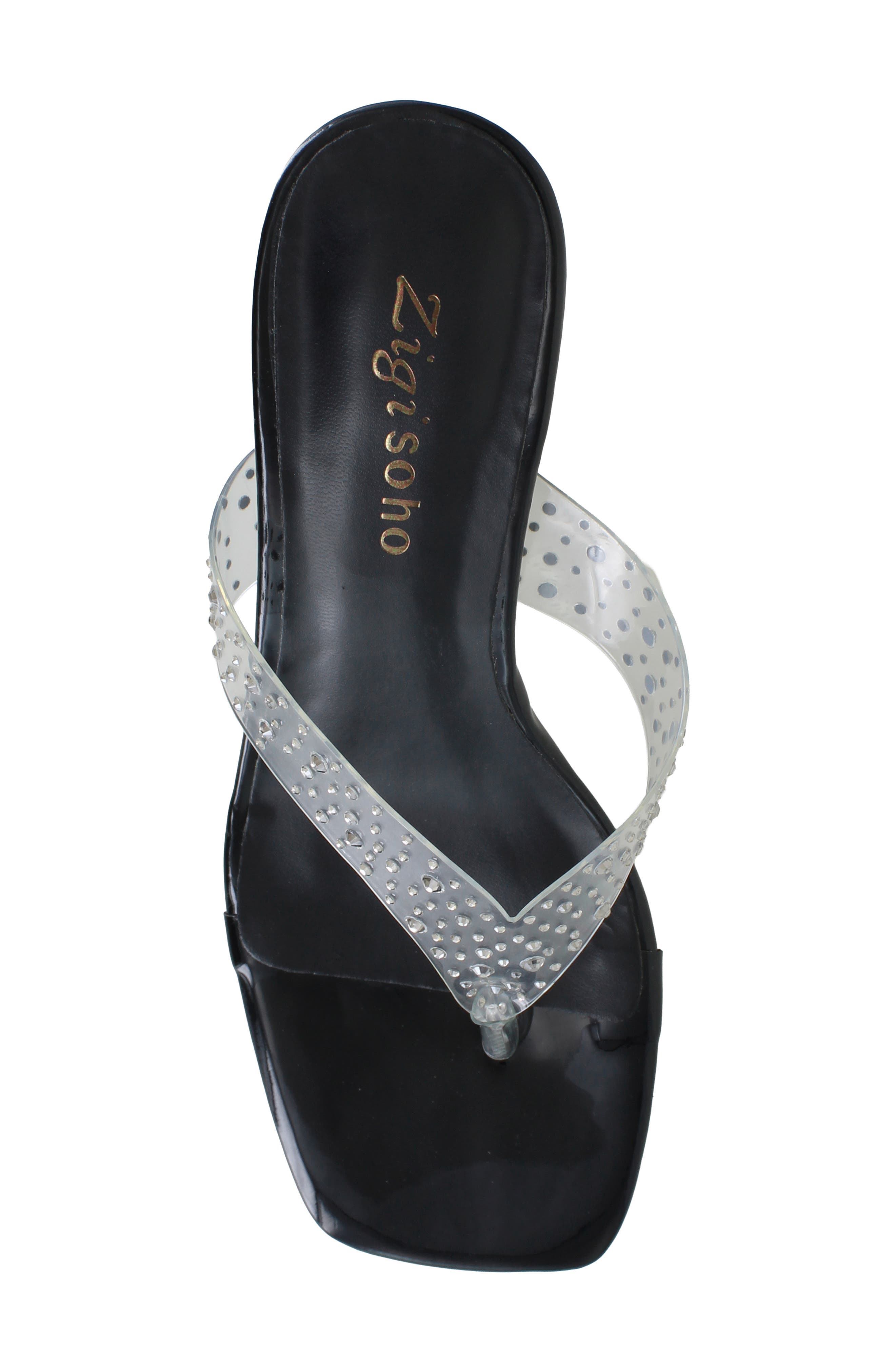 ZIGISOHO Scarlette Rhinestone Sandal, Alternate, color, Black Faux