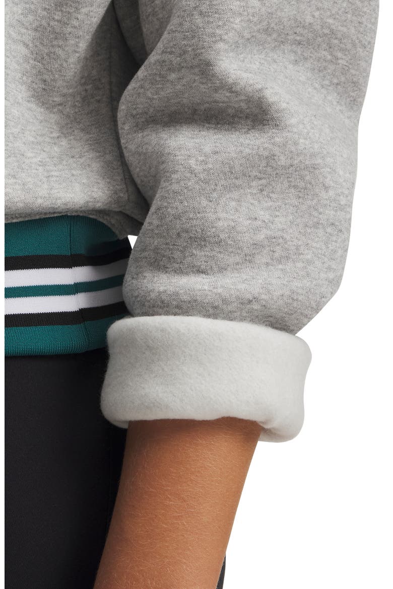 Icon Patch Crewneck Sweatshirt, Alternate, color, GRAY LIGHT HEATHER / WHITE
