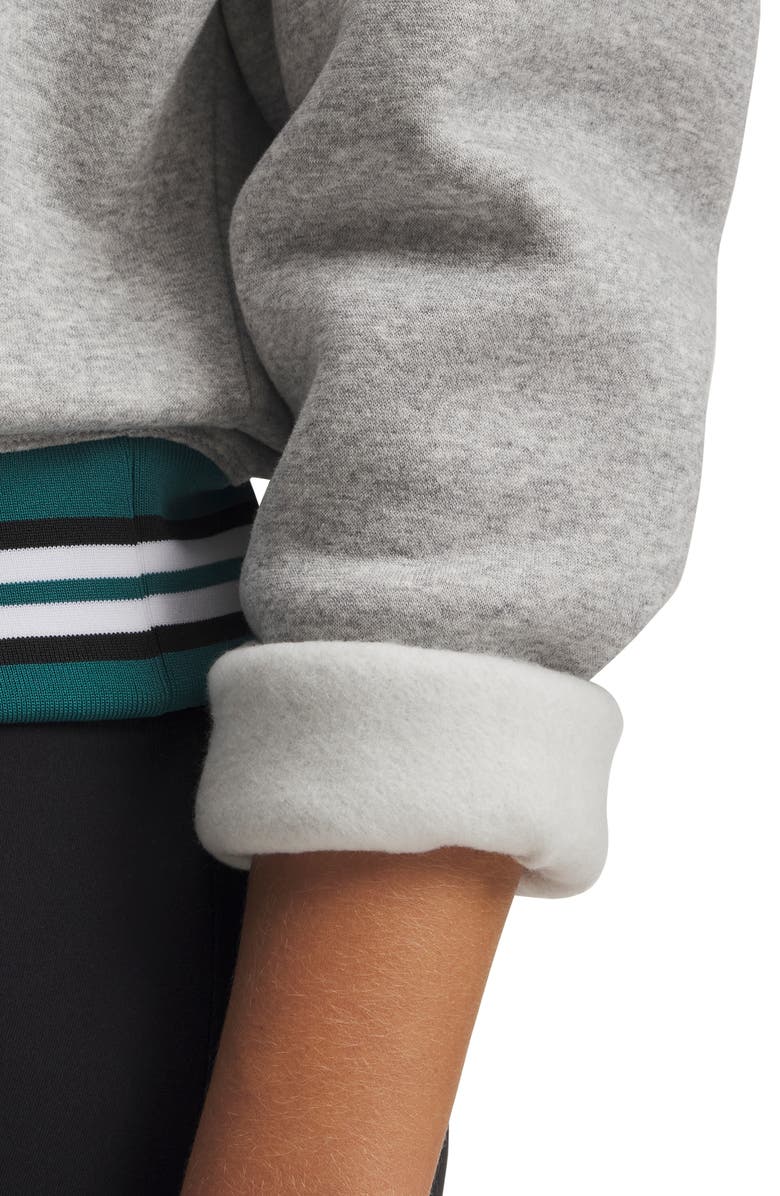 Under Armour Icon Patch Crewneck Sweatshirt, Alternate, color, Gray Light Heather / White