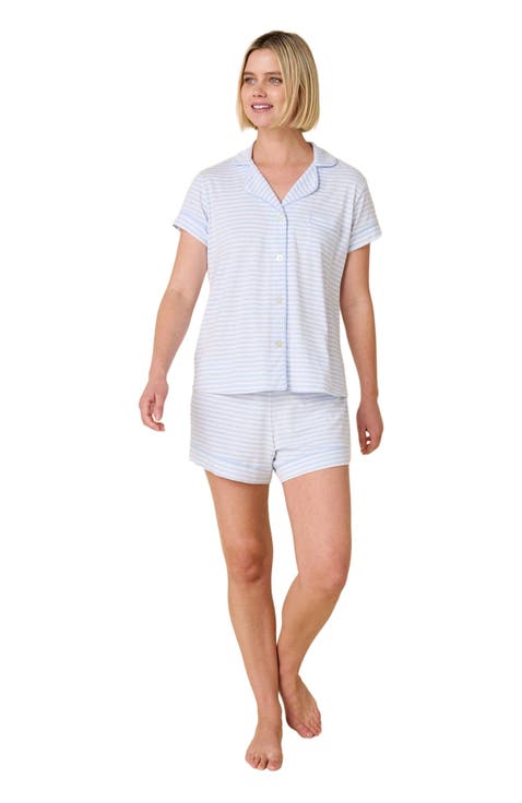Pima Knit Short Set Stripes Dots