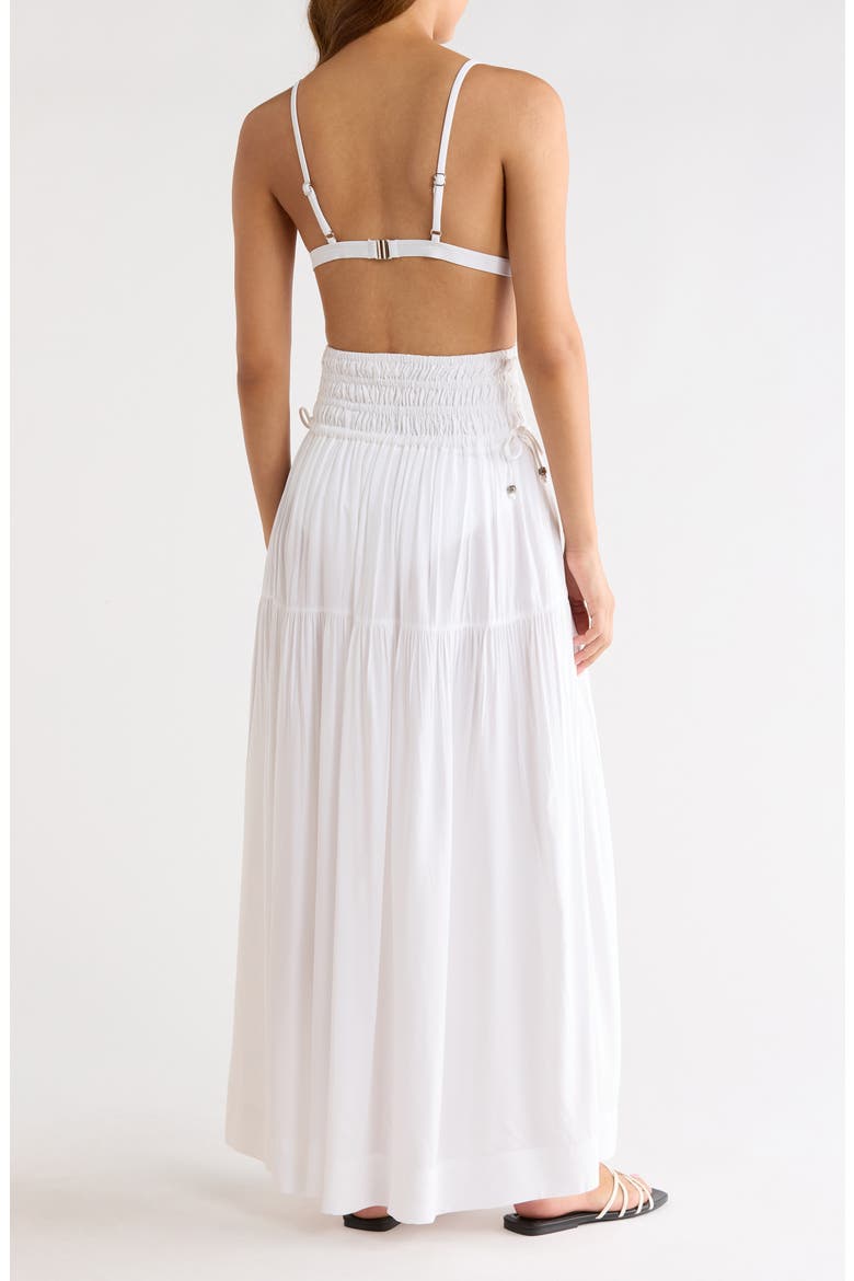 Smocked Cover-Up Midi Skirt, Alternate, color, WHITE