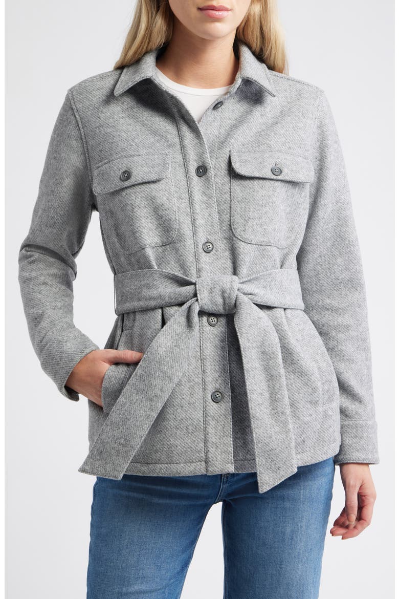Twill Belted Utility Jacket, Alternate, color, GREY TWILL