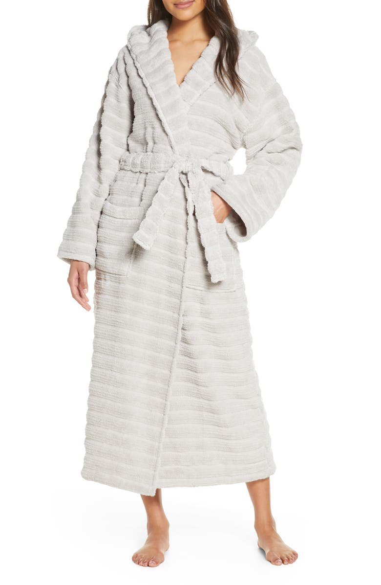 The White Company Hooded Ribbed Hydrocotton Robe, Main, color,