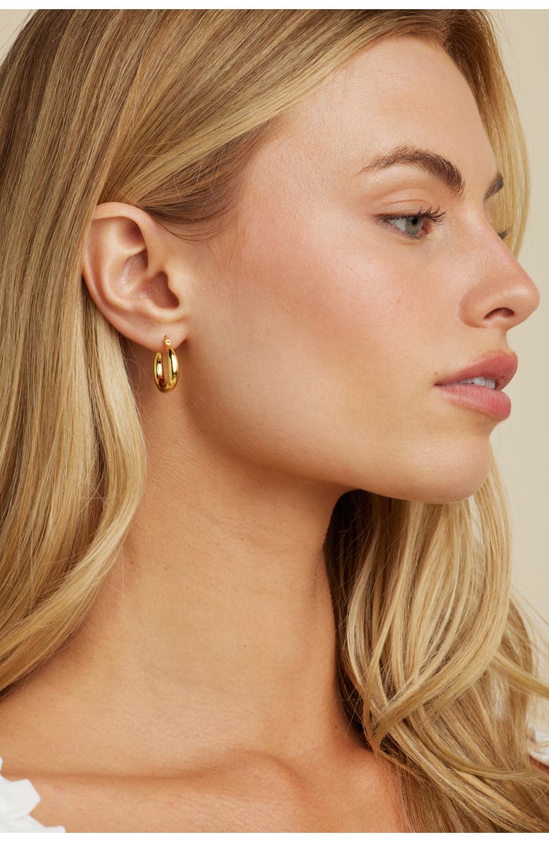 Untamed Petals Nadia Classic Gold Hoops, Alternate, color, Gold