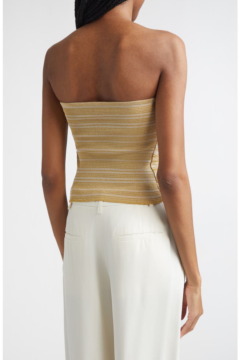 Ruched Metallic Tube Top, Alternate, color, GOLD TONES