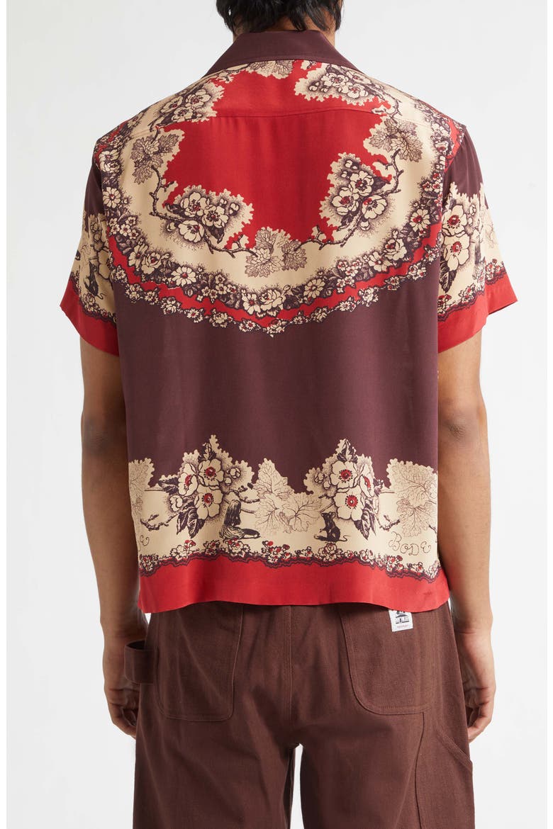 Storybook Silk Camp Shirt, Alternate, color, RED BLACK