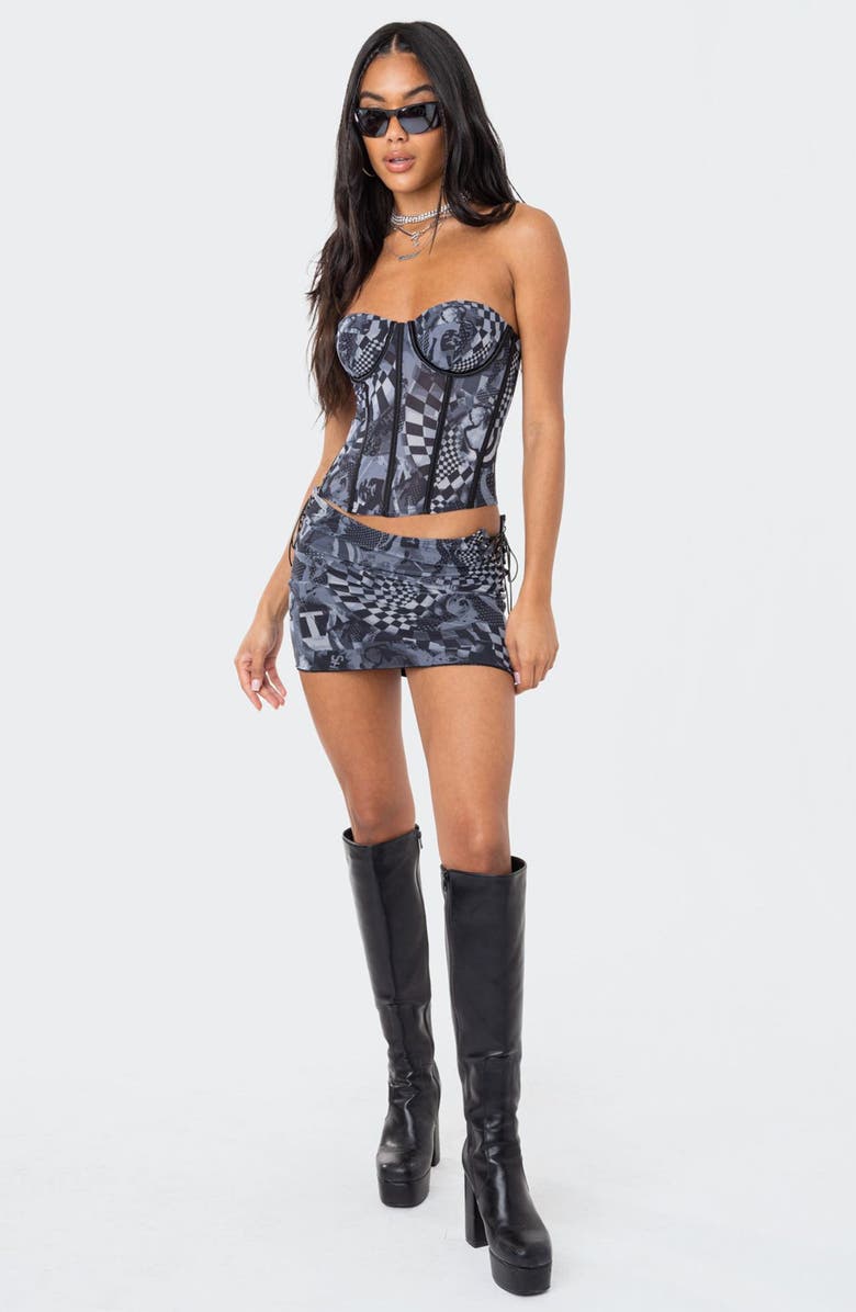 EDIKTED Aly Mesh Strapless Bustier Top, Alternate, color,