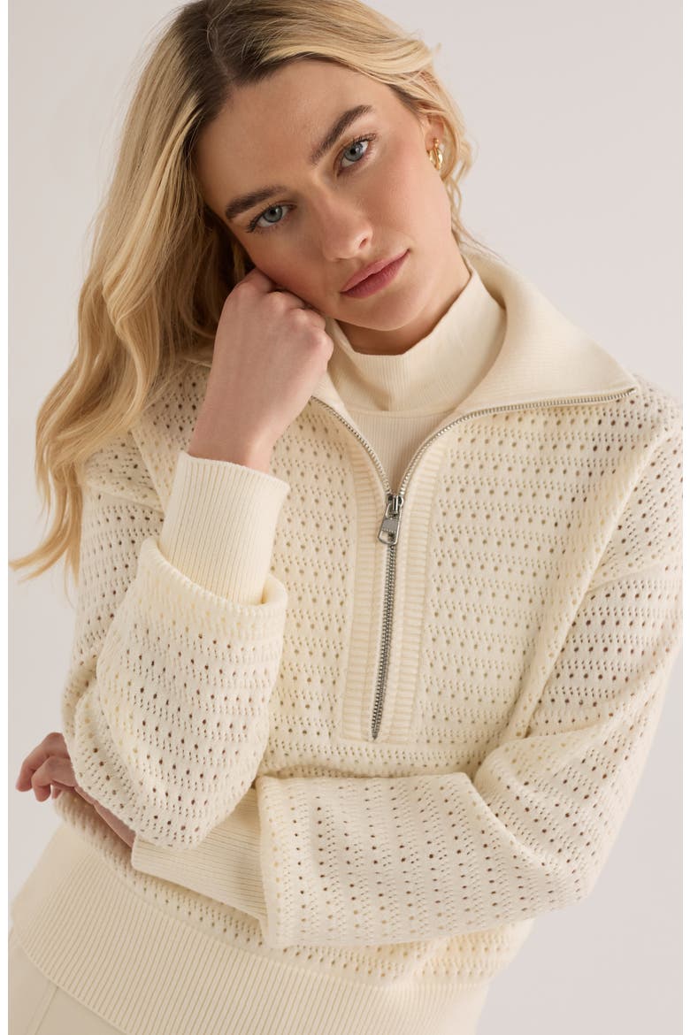 Darla Half Zip Sweater, Alternate, color, EGRET