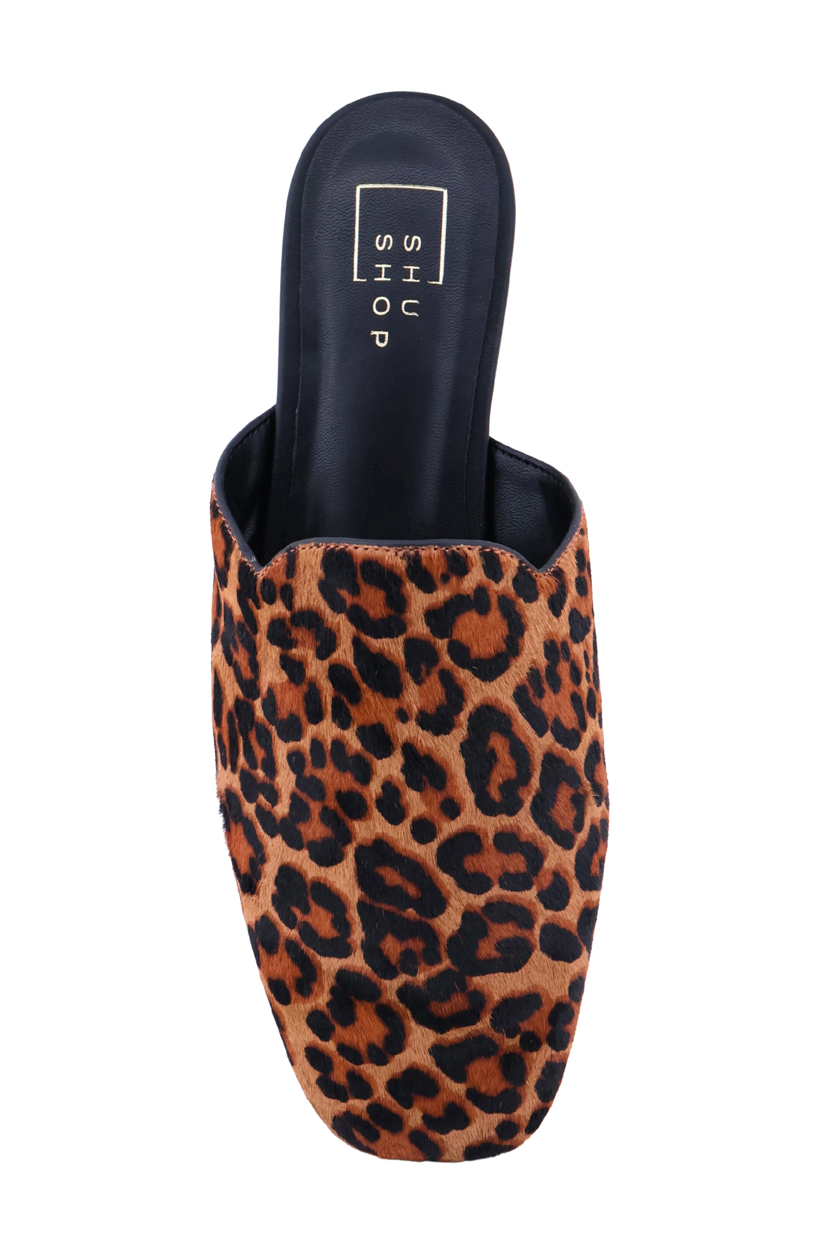 Atlas Faux Fur Flat Mule, Alternate, color, LEOPARD HAIR