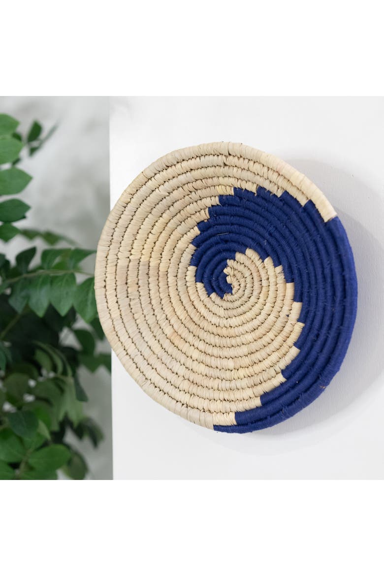 Wall Basket Blue Swirl, Alternate, color, Large