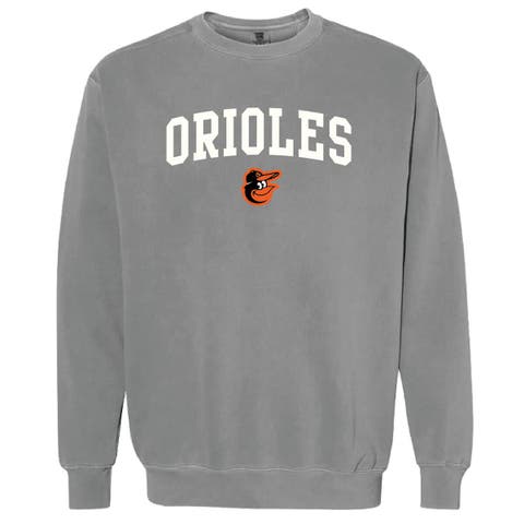 Women's Soft as a Grape Charcoal Baltimore Orioles Pigment Dye Pullover Sweatshirt