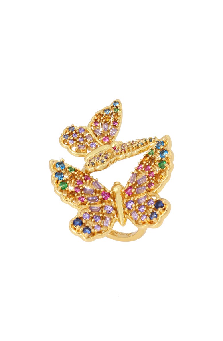 Kurt Geiger London Rainbow Butterfly Cocktail Ring, Alternate, color,