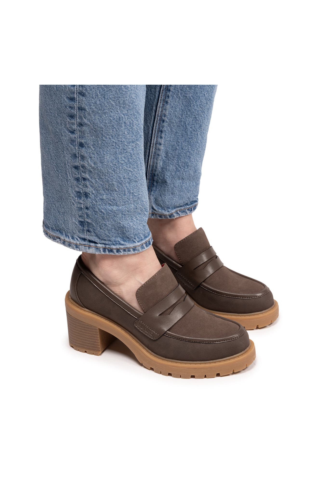 Leona Loafer Pump, Alternate, color, DARK BROWN