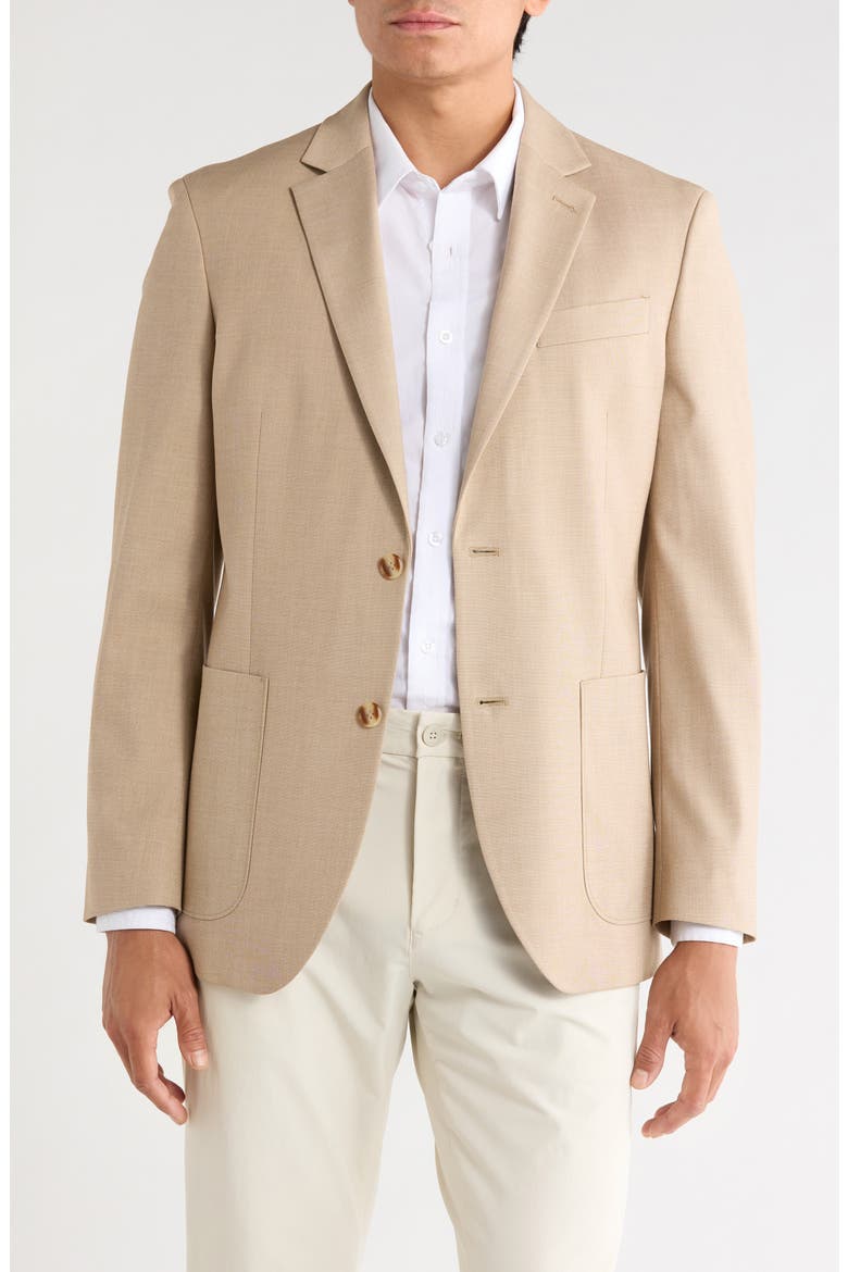 Trim Fit Twill Sport Coat, Main, color, TAN TEXTURE